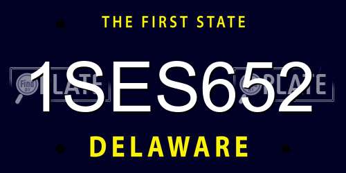 1SES652 Delaware License Plate