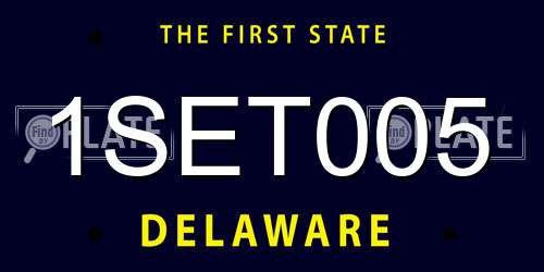 1SET005 Delaware License Plate