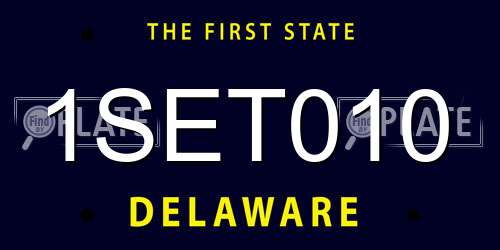 1SET010 Delaware License Plate