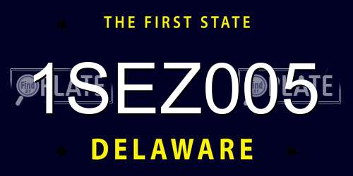 1SEZ005 Delaware License Plate