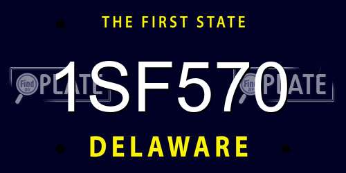 1SF570 Delaware License Plate