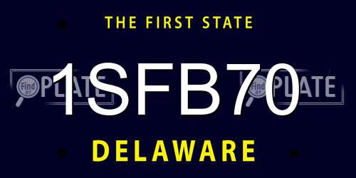 1SFB70 Delaware License Plate