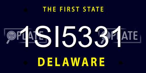 1SI5331 Delaware License Plate