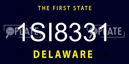 1SI8331 Delaware License Plate
