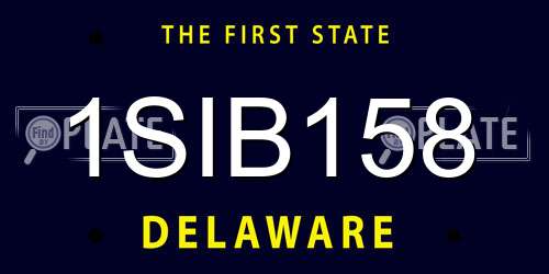 1SIB158 Delaware License Plate