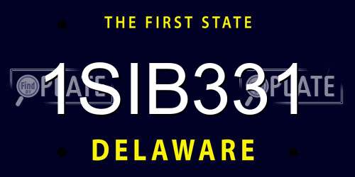 1SIB331 Delaware License Plate