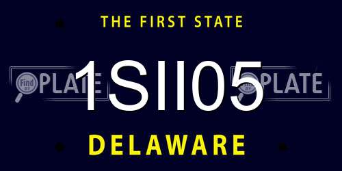 1SII05 Delaware License Plate