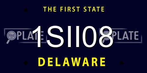 1SII08 Delaware License Plate