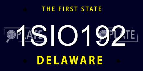 1SIO192 Delaware License Plate
