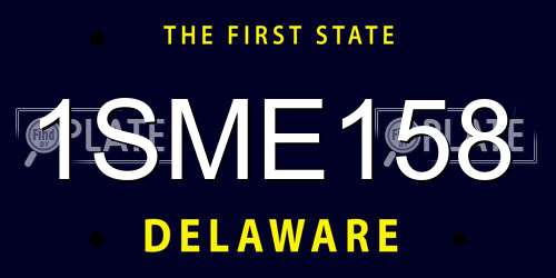 1SME158 Delaware License Plate