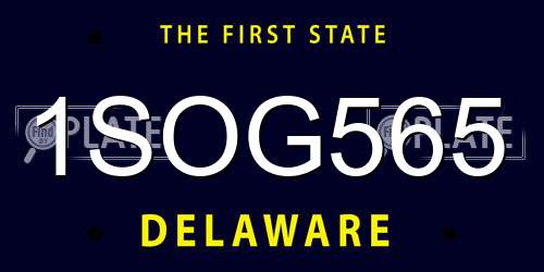 1SOG565 Delaware License Plate