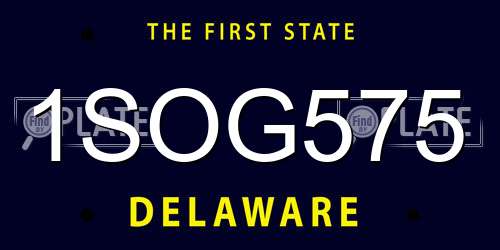 1SOG575 Delaware License Plate