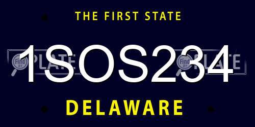 1SOS234 Delaware License Plate
