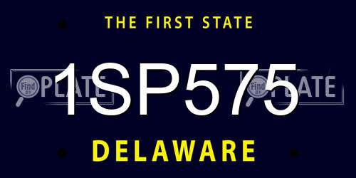 1SP575 Delaware License Plate