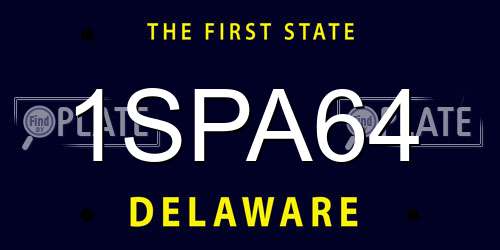 1SPA64 Delaware License Plate