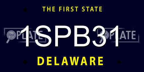 1SPB31 Delaware License Plate