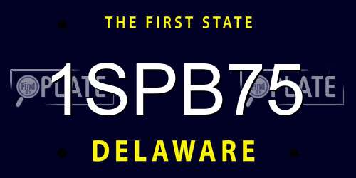 1SPB75 Delaware License Plate