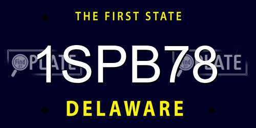 1SPB78 Delaware License Plate