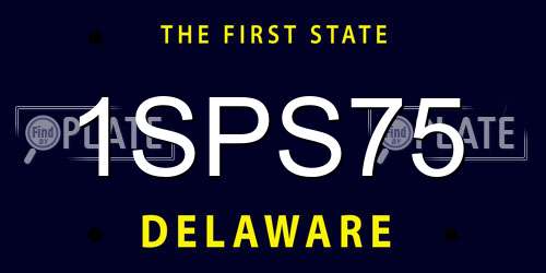1SPS75 Delaware License Plate