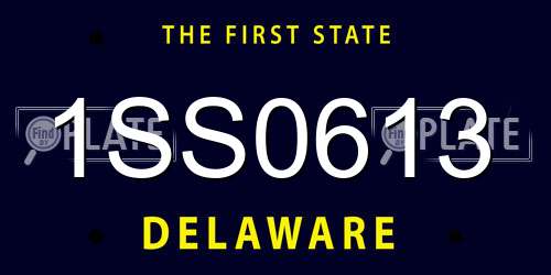 1SS0613 Delaware License Plate