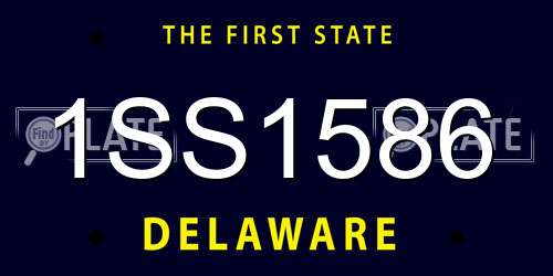 1SS1586 Delaware License Plate