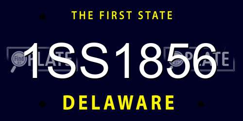 1SS1856 Delaware License Plate