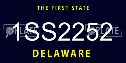 1SS2252 Delaware License Plate