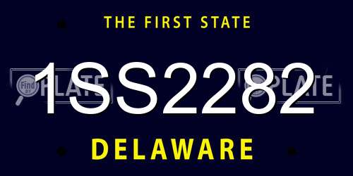 1SS2282 Delaware License Plate