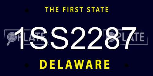 1SS2287 Delaware License Plate