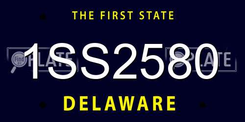 1SS2580 Delaware License Plate