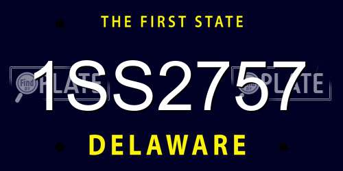 1SS2757 Delaware License Plate