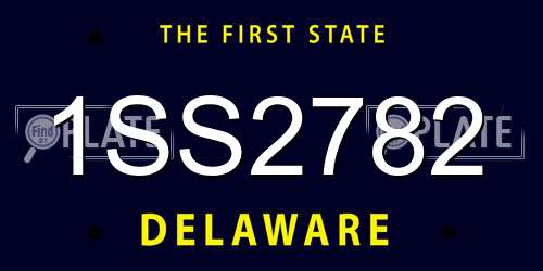 1SS2782 Delaware License Plate