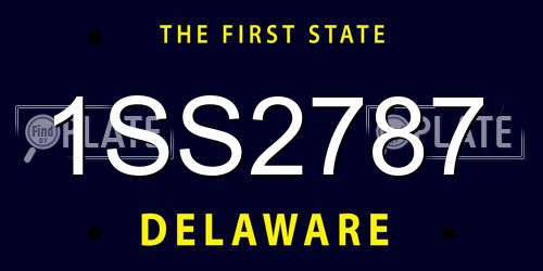 1SS2787 Delaware License Plate
