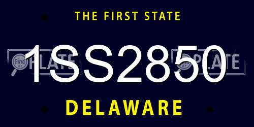 1SS2850 Delaware License Plate