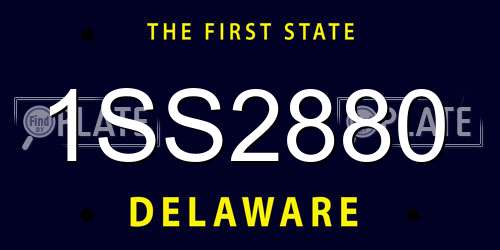 1SS2880 Delaware License Plate