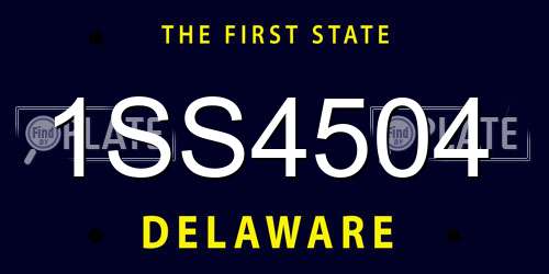 1SS4504 Delaware License Plate