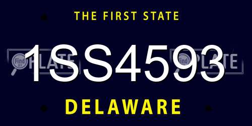 1SS4593 Delaware License Plate