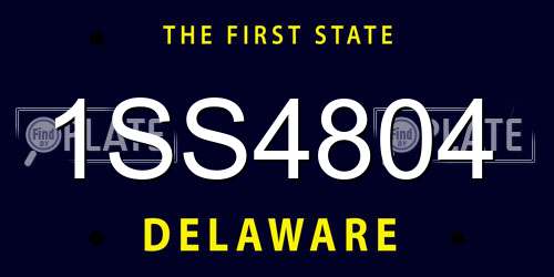 1SS4804 Delaware License Plate