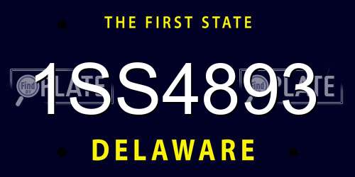 1SS4893 Delaware License Plate