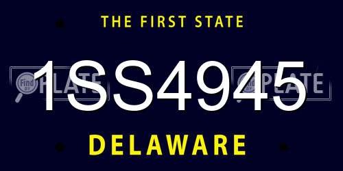 1SS4945 Delaware License Plate