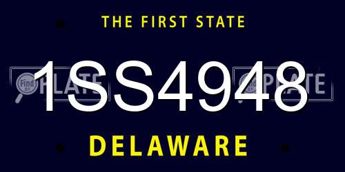 1SS4948 Delaware License Plate