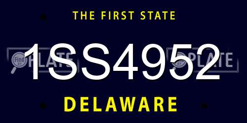 1SS4952 Delaware License Plate