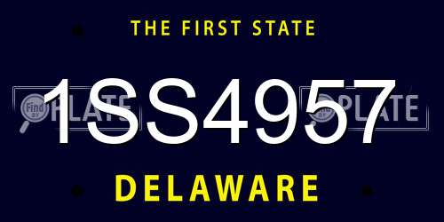 1SS4957 Delaware License Plate