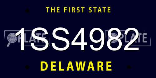 1SS4982 Delaware License Plate