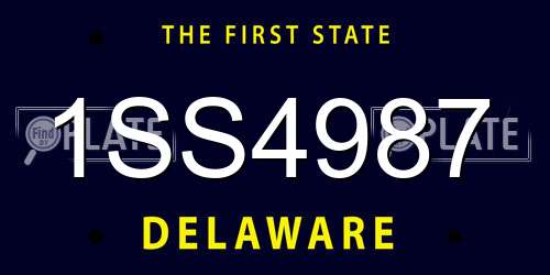 1SS4987 Delaware License Plate