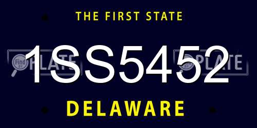 1SS5452 Delaware License Plate