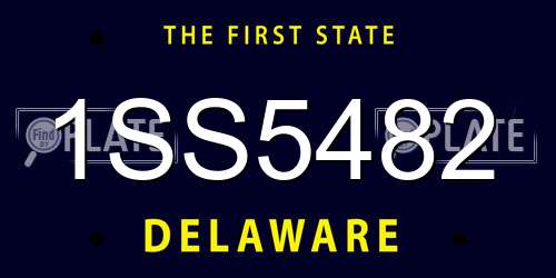 1SS5482 Delaware License Plate
