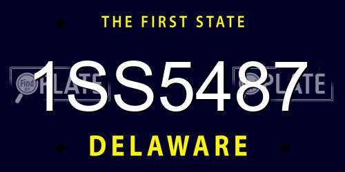 1SS5487 Delaware License Plate