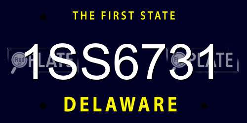 1SS6731 Delaware License Plate