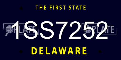 1SS7252 Delaware License Plate